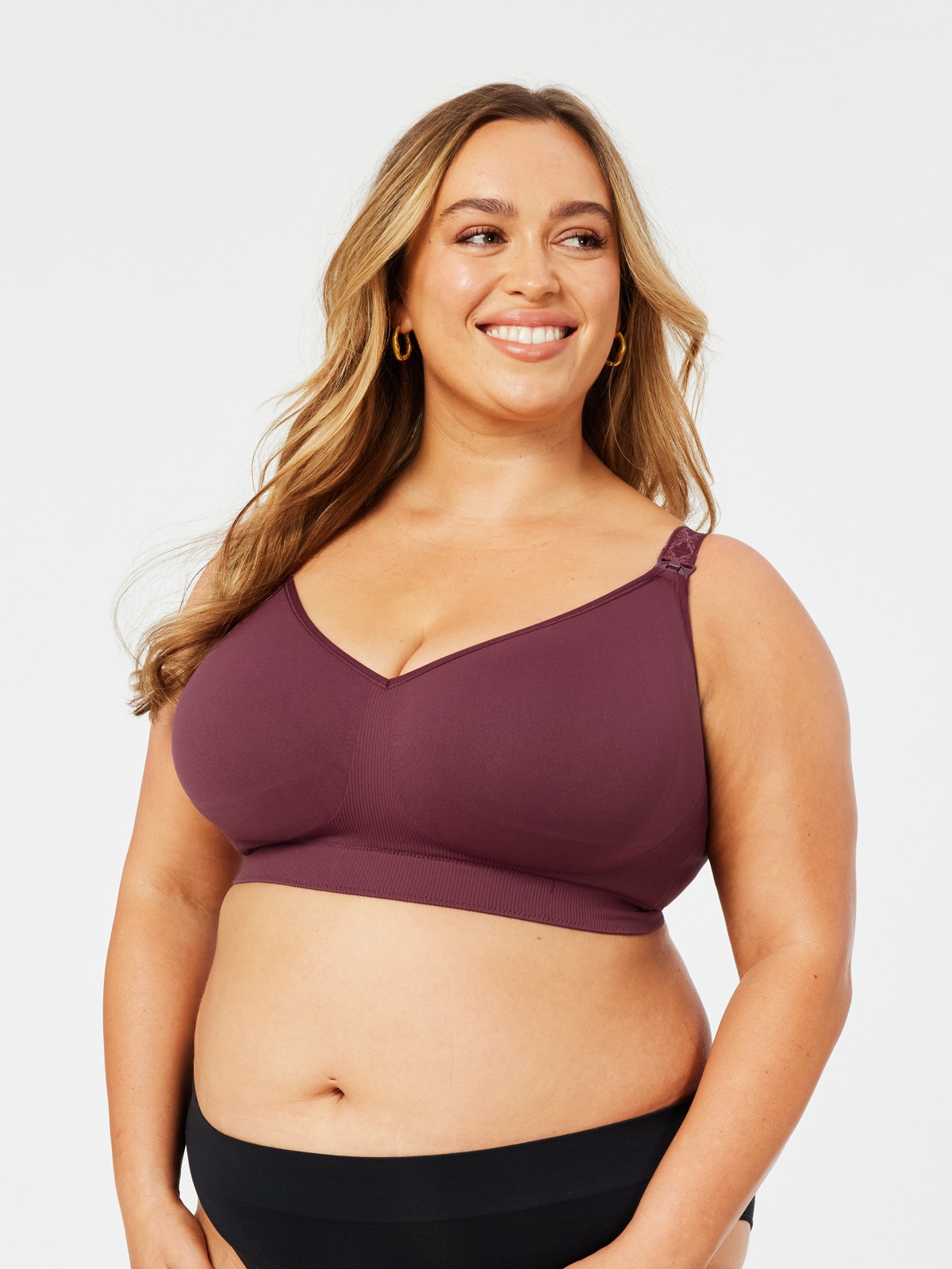 popping candy nursing bra - plum