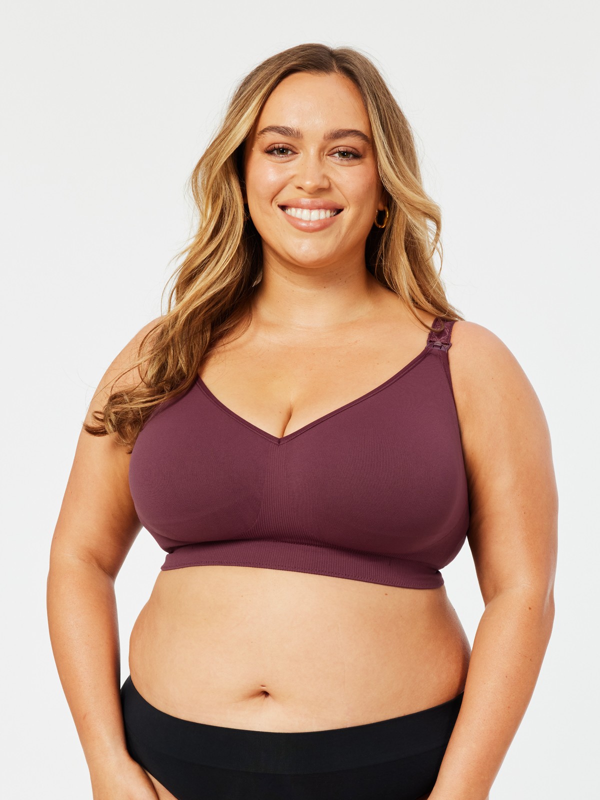 popping candy nursing bra - plum