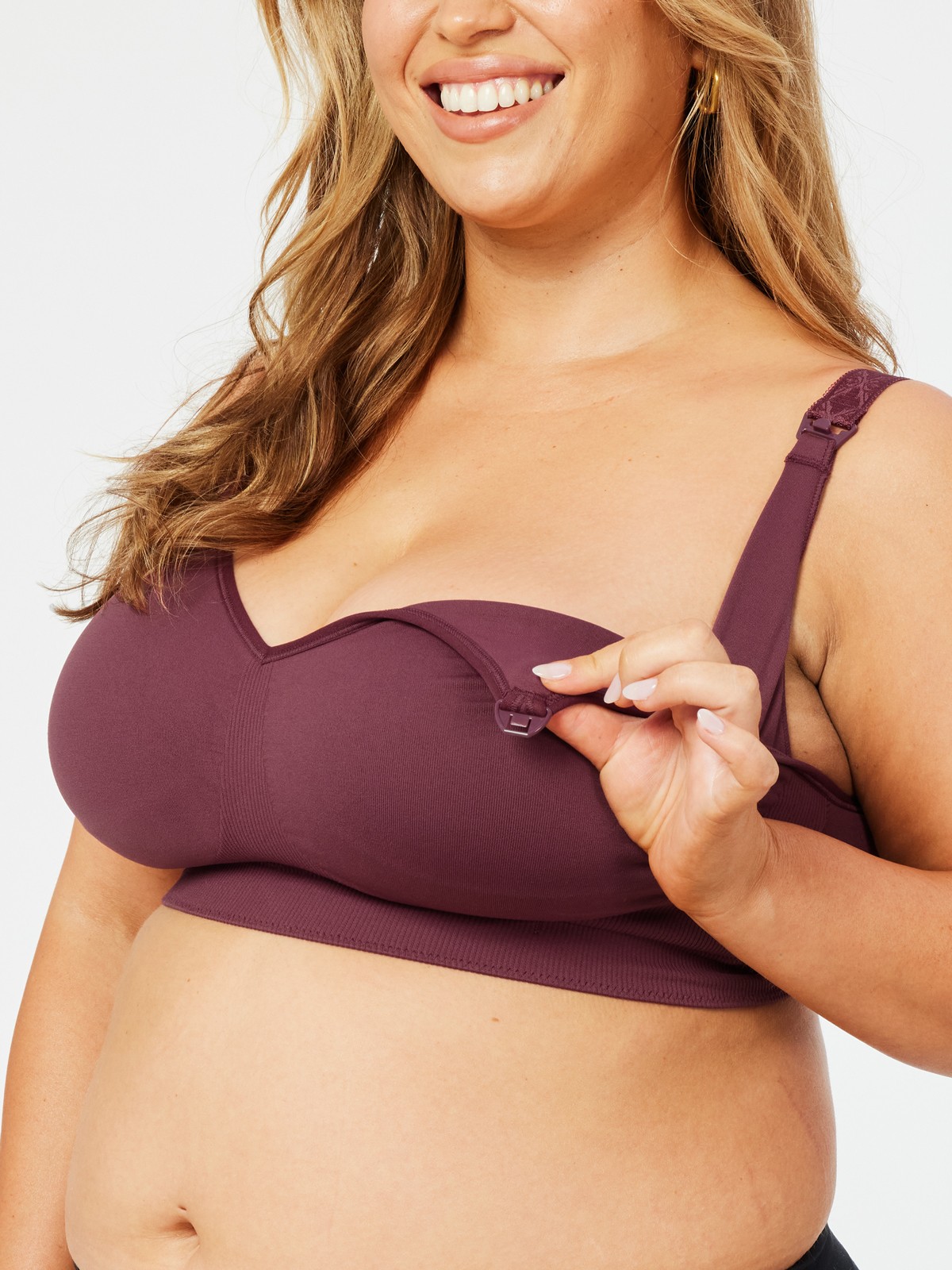 popping candy nursing bra - plum