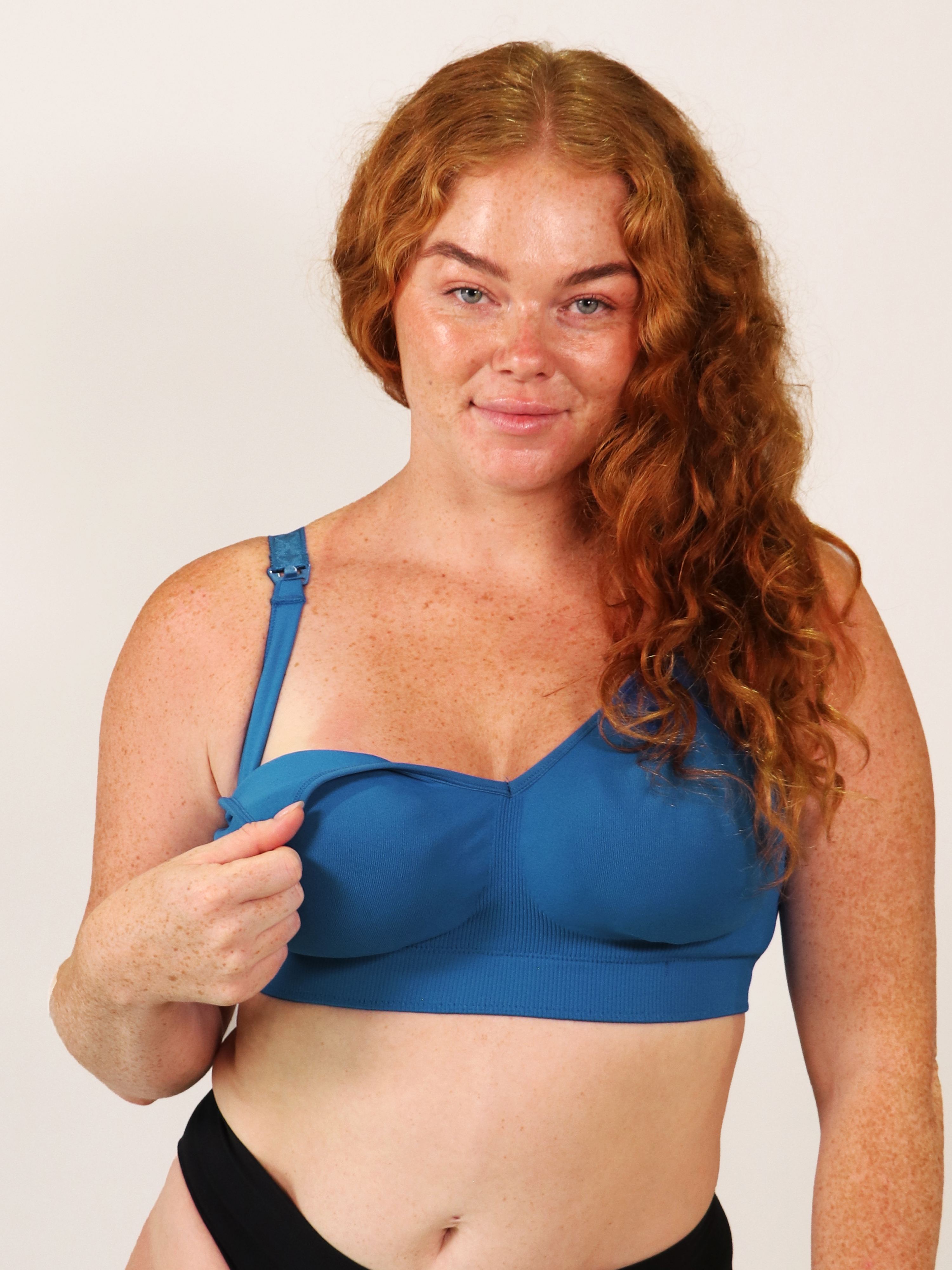 popping candy nursing bra - cobalt blue