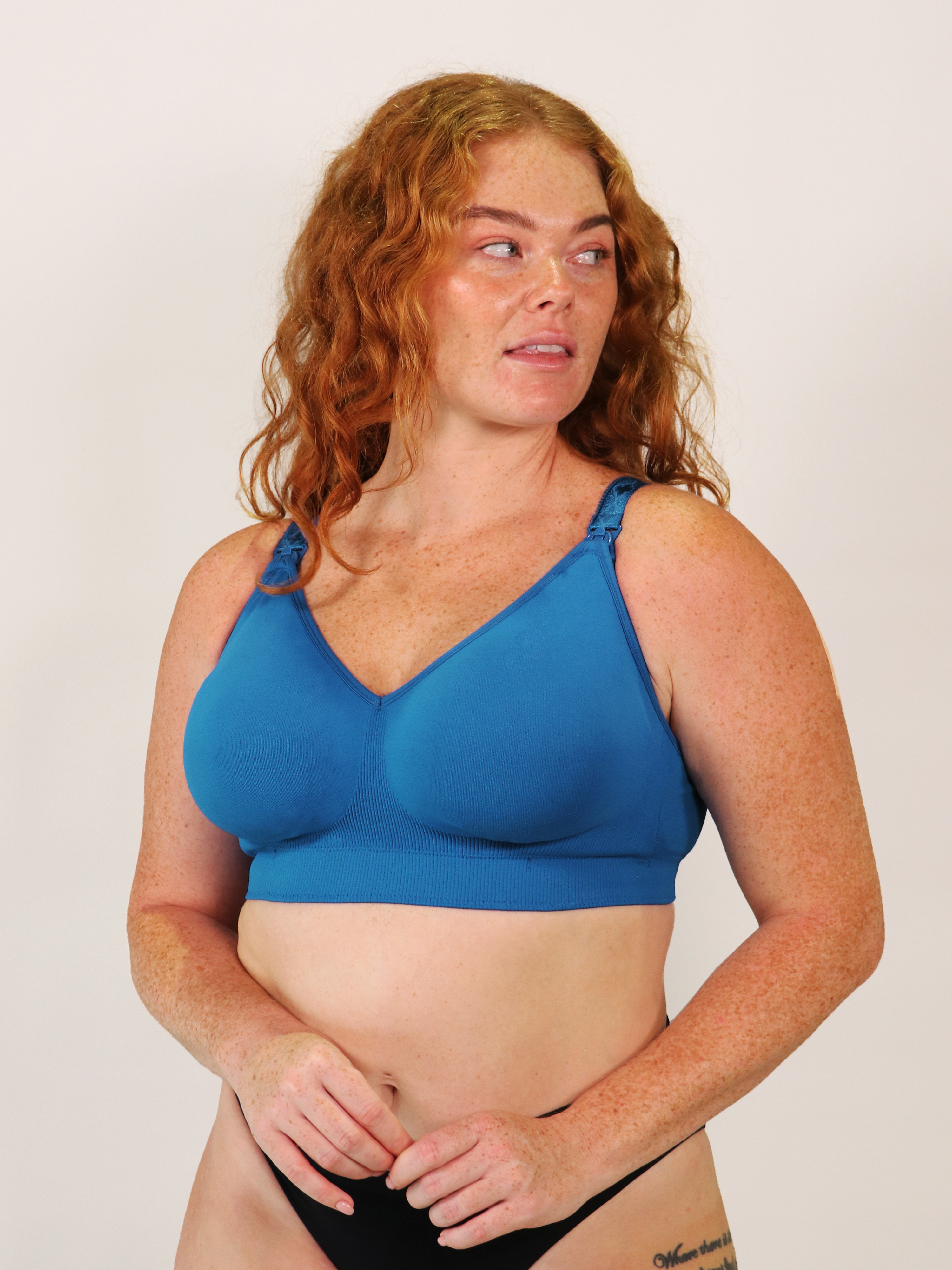 popping candy nursing bra - cobalt blue