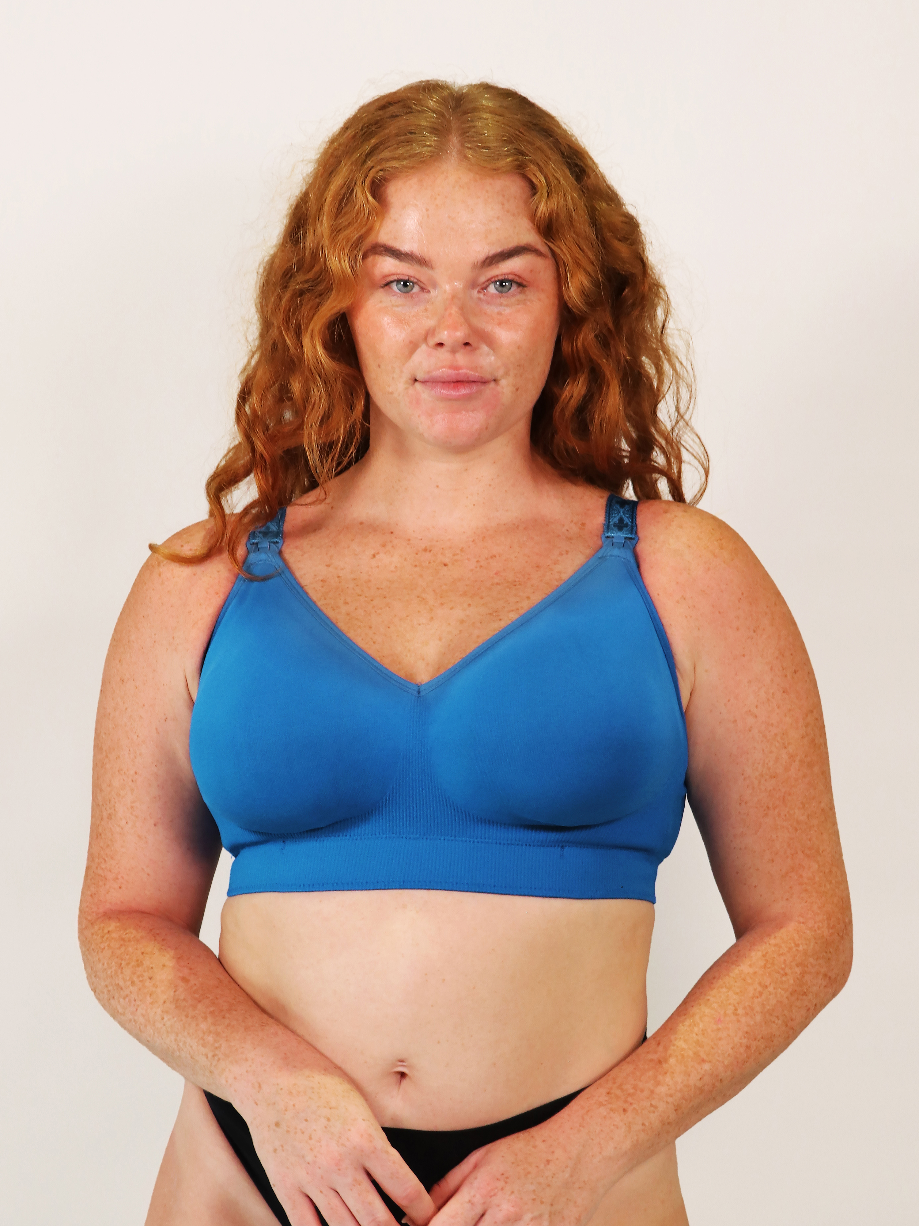 popping candy nursing bra - cobalt blue