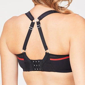 zest nursing sports bra back view - black