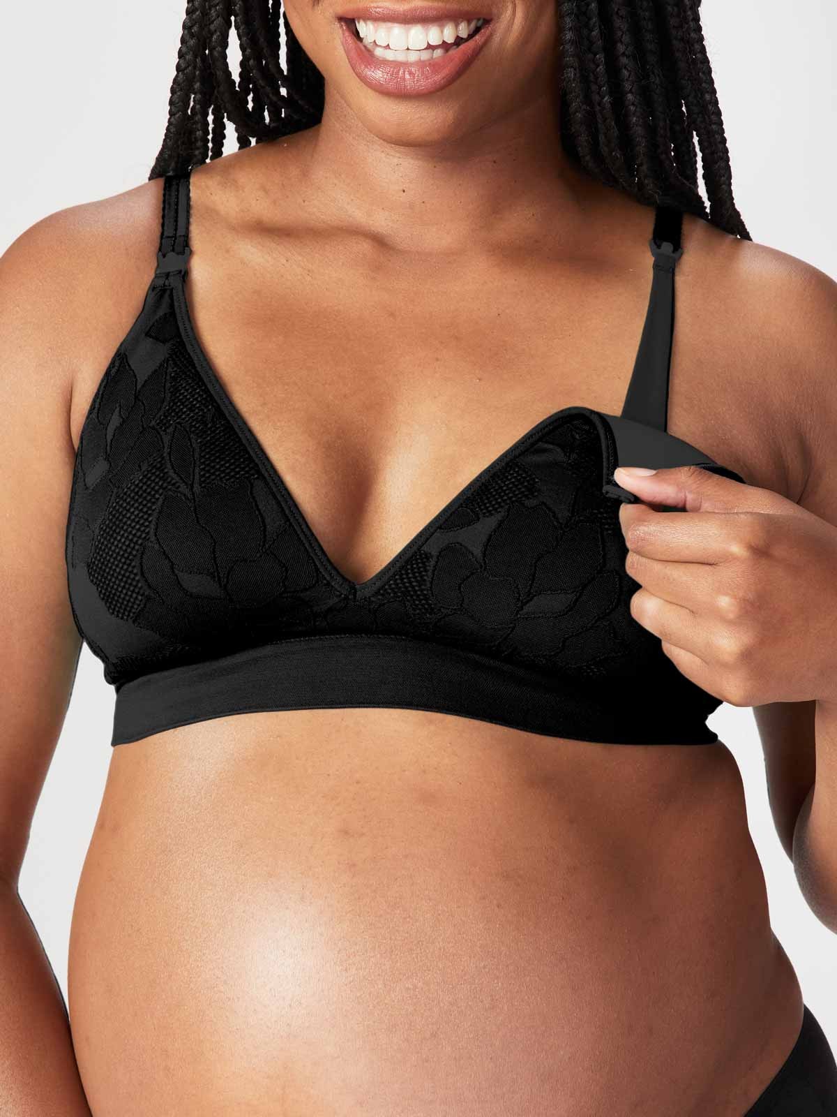 Maternity and nursing crop top Sweet Home black