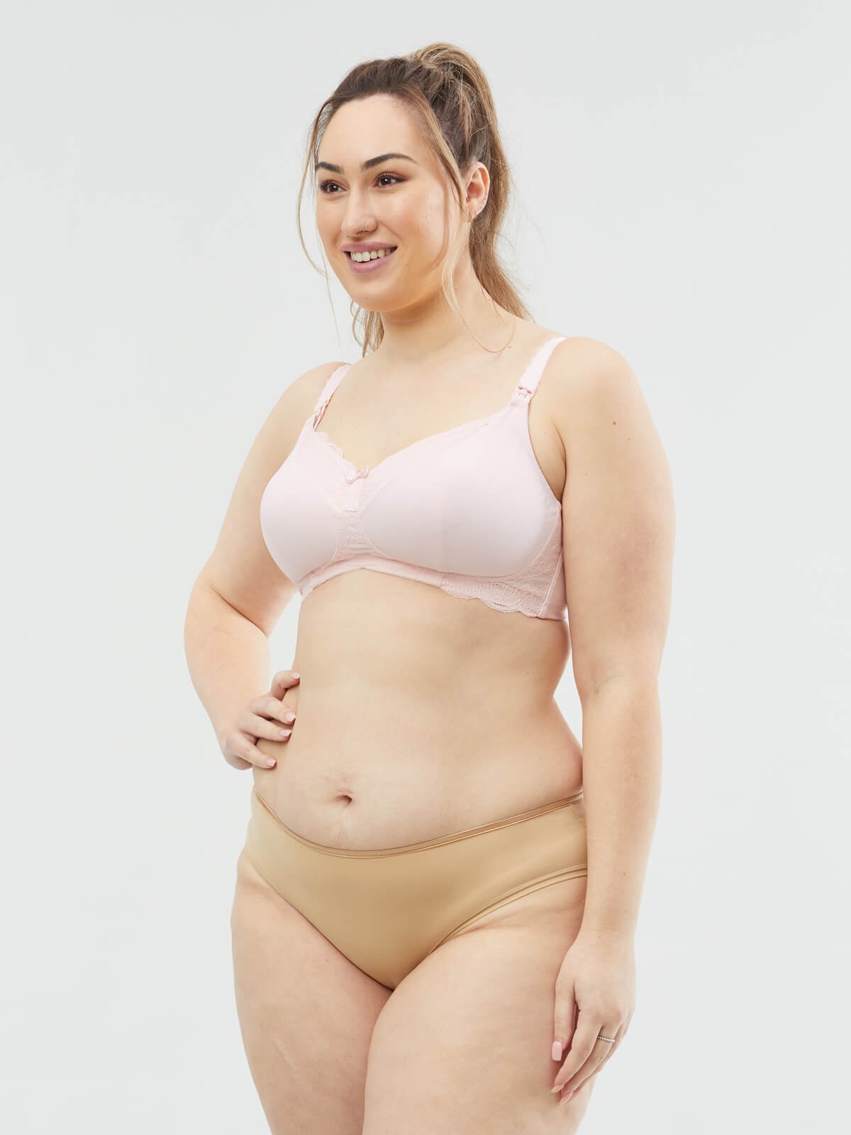 taffy non wire nursing bra side view - rose