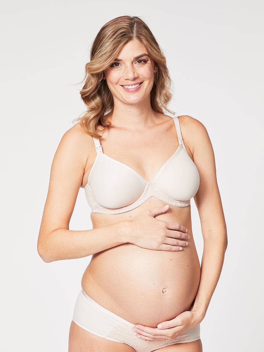 waffles contour nursing bra close up - beige